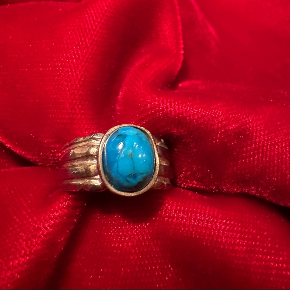 Gorgeous VINTAGE Turquoise Sterling Silver 925 Ring. Size 6.5.